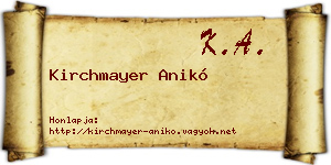Kirchmayer Anikó névjegykártya